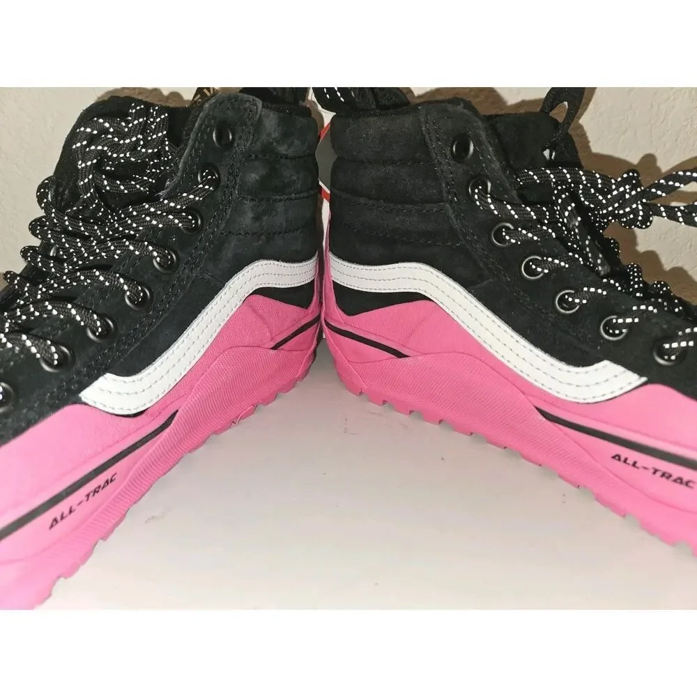 New! VANS SK8 Hi Dip MTE-2 Shoes Pink Black Suede Women's 9, Mens 7.5
